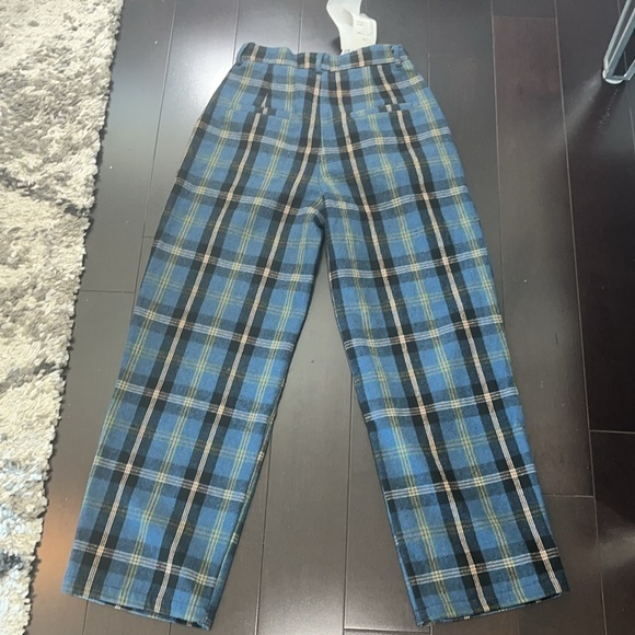 Britney J NWT McGregor Blue Tartan Check Pants. Size Medium - Picture 3 of 7